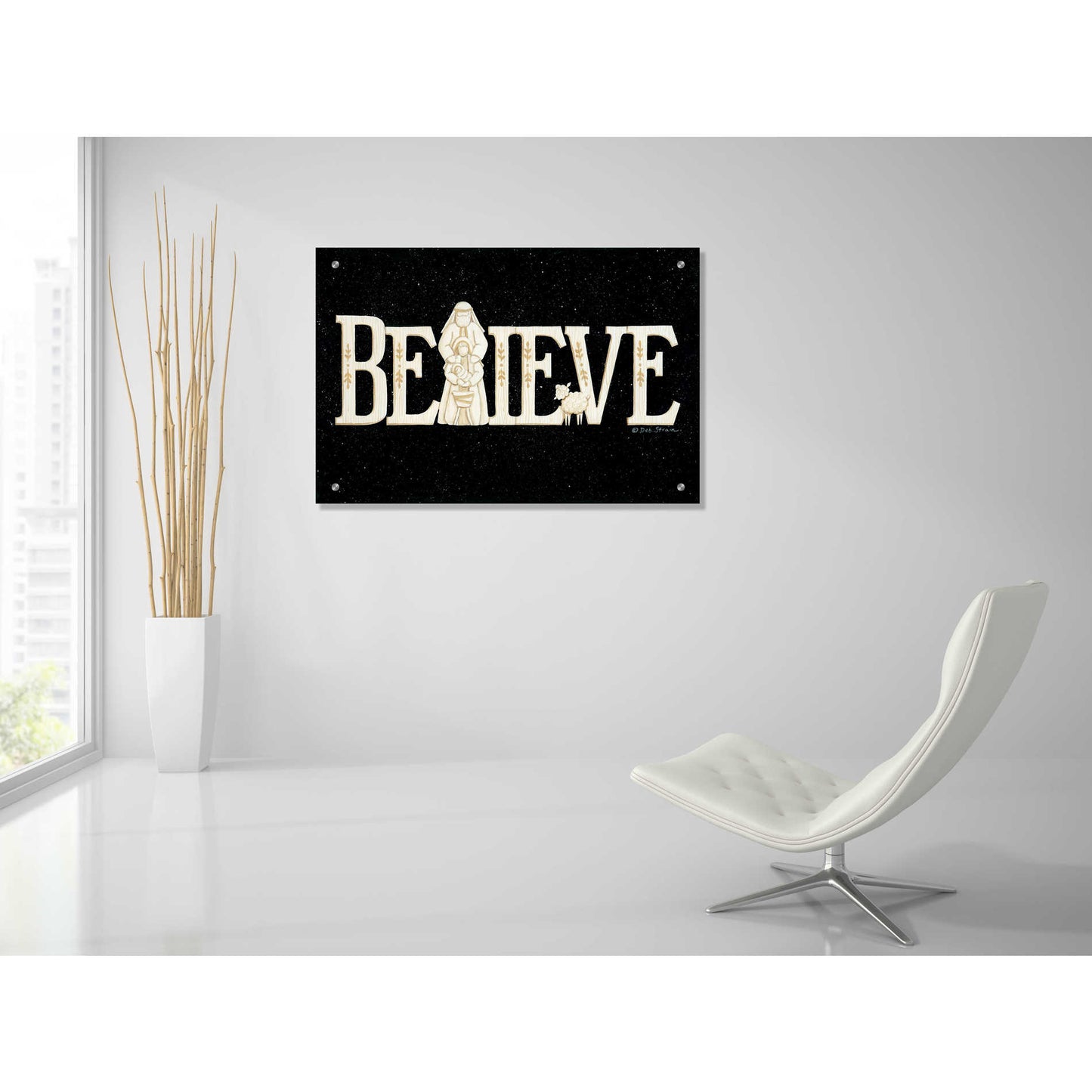Epic Art 'Believe' by Deb Strain, Acrylic Glass Wall Art,36x24