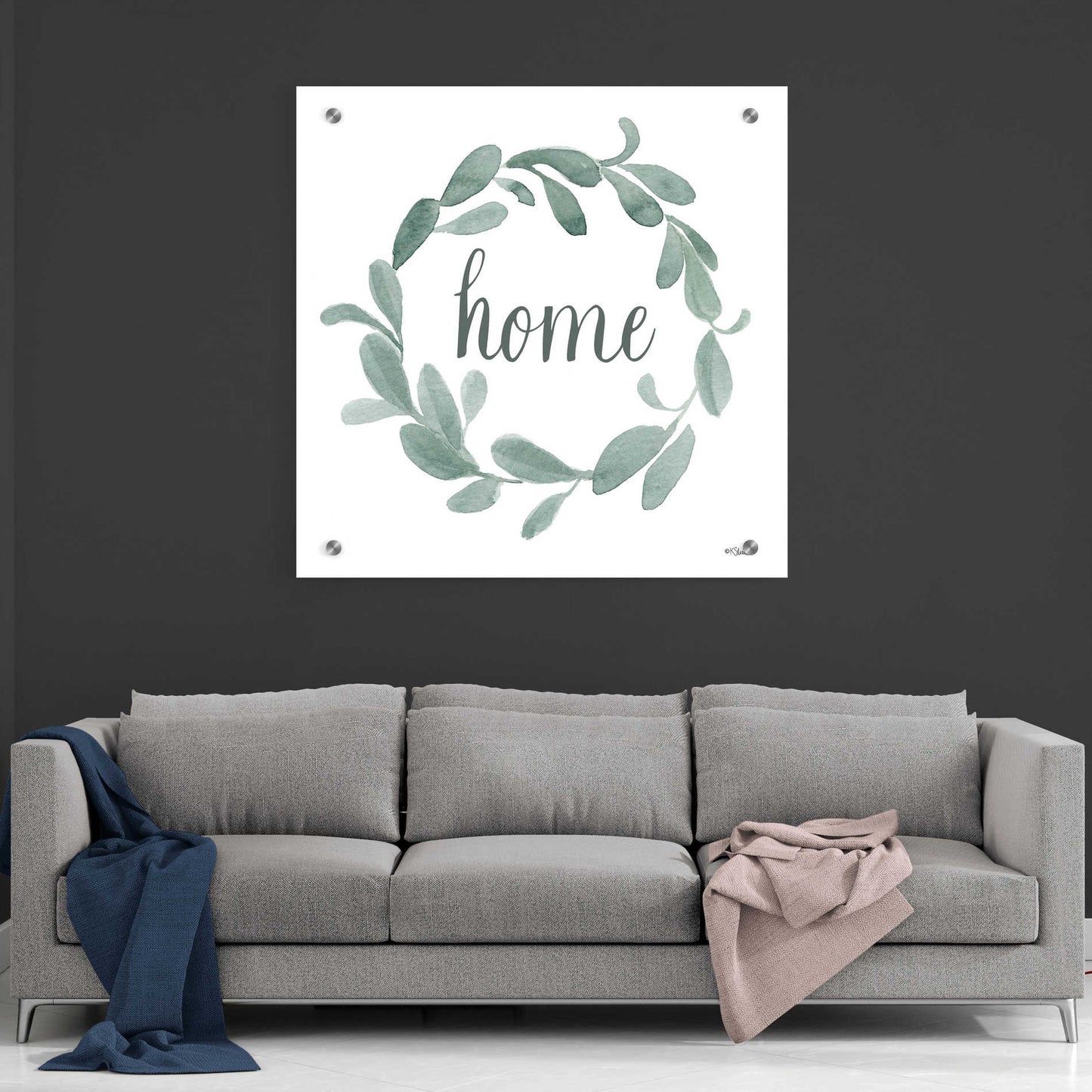 Epic Art 'Welcome Home Wreath' by Kate Sherrill, Acrylic Glass Wall Art,36x36