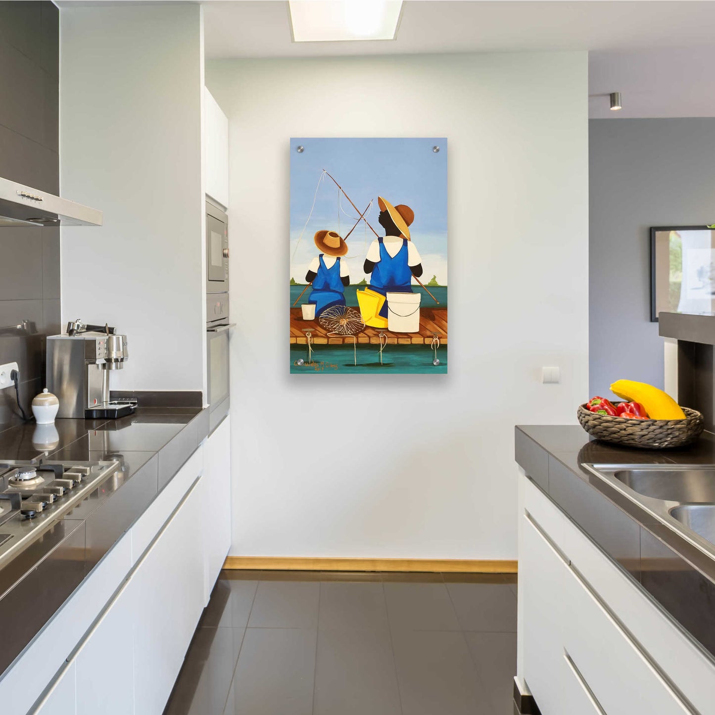 Epic Art 'Father and Son Bonding' by Cassandra Gillens, Acrylic Glass Wall Art,24x36