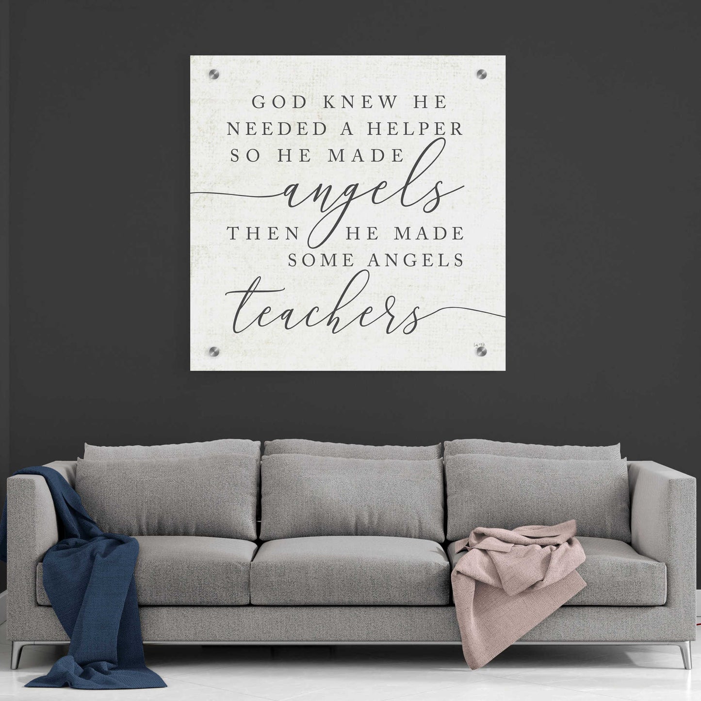 Epic Art 'God Made Angel Teachers' by Lux + Me Designs, Acrylic Glass Wall Art,36x36