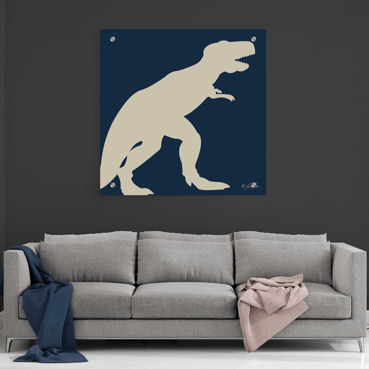 Epic Art 'Dino I' by Lauren Rader, Acrylic Glass Wall Art,36x36