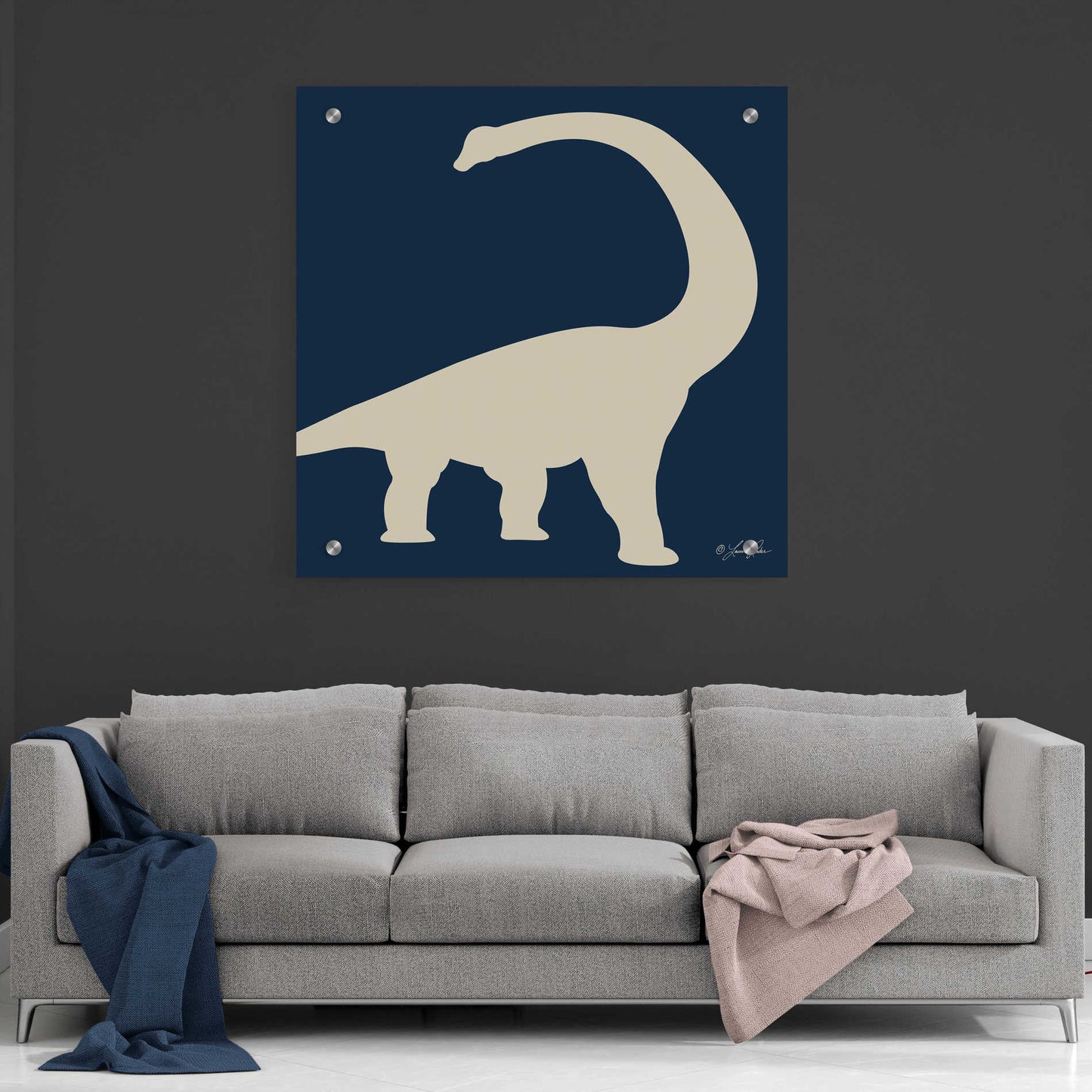 Epic Art 'Dino II' by Lauren Rader, Acrylic Glass Wall Art,36x36