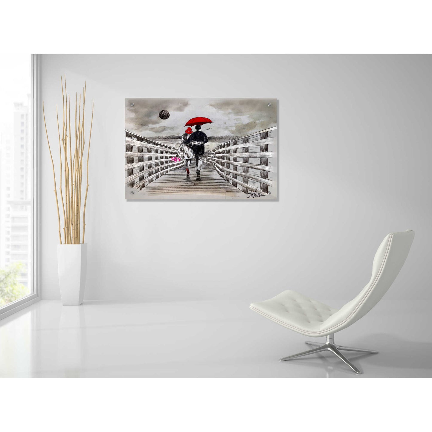 Epic Art 'Boardwalk' by Loui Jover, Acrylic Glass Wall Art,36x24