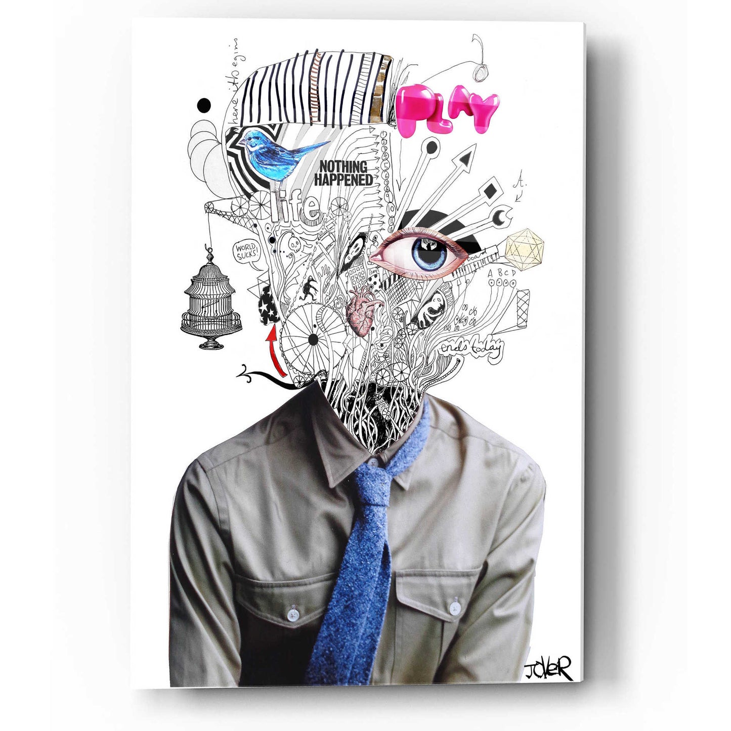 Epic Art 'The Introspect' by Loui Jover, Acrylic Glass Wall Art,36x24