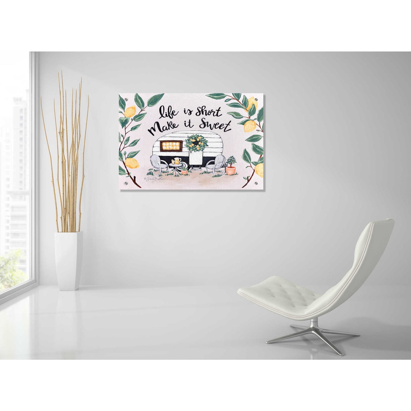 Epic Art 'Make It Sweet Vintage Camper' by Sara Baker, Acrylic Glass Wall Art,36x24