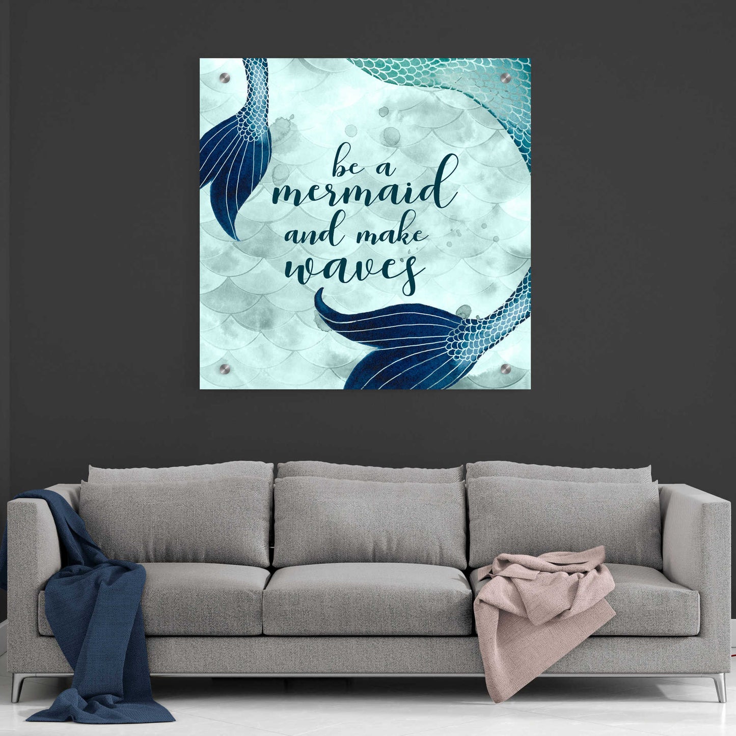 Epic Art 'Mermaid Inspirations I' by Grace Popp, Acrylic Glass Wall Art,36x36