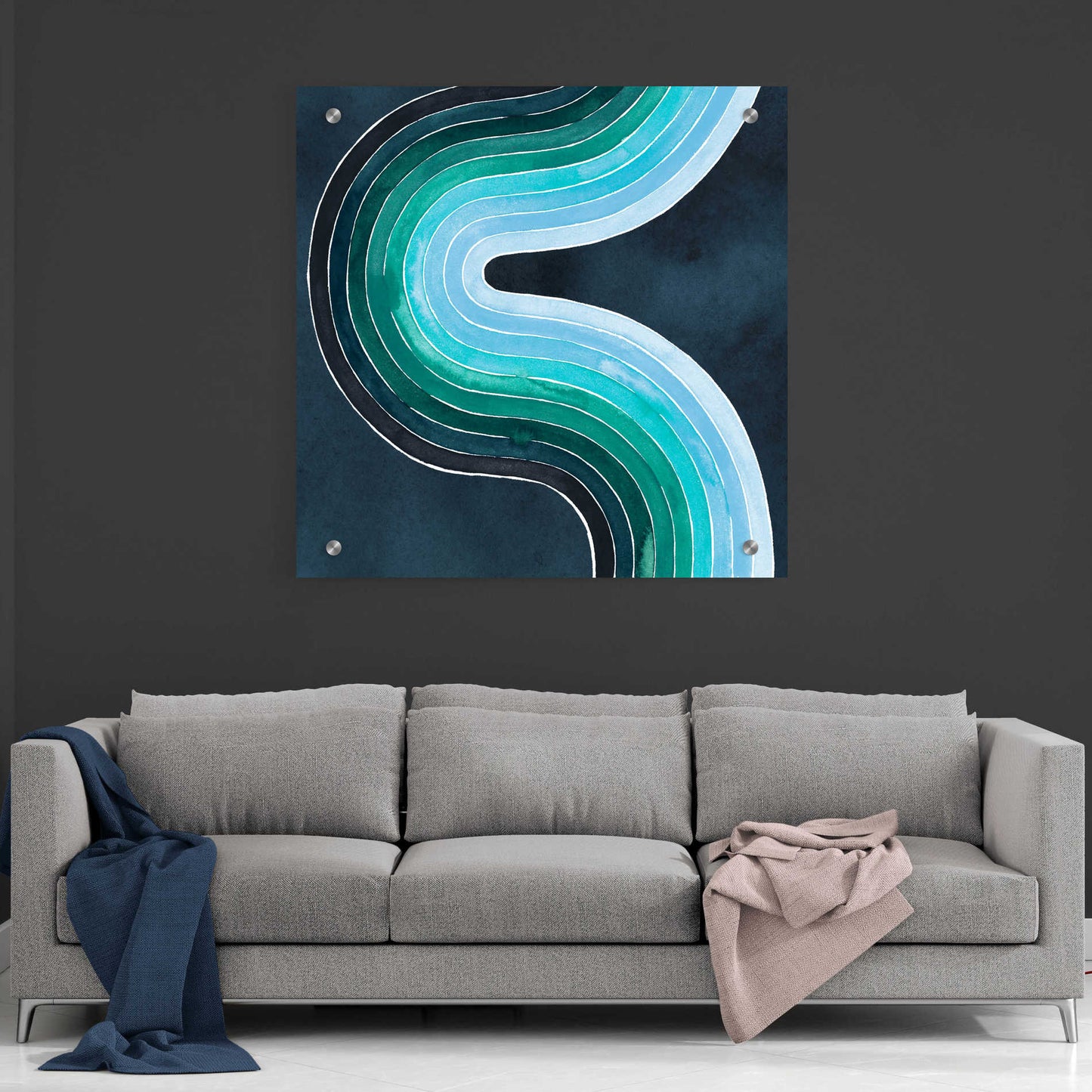 Epic Art 'Mid Century Current II' by Grace Popp, Acrylic Glass Wall Art,36x36