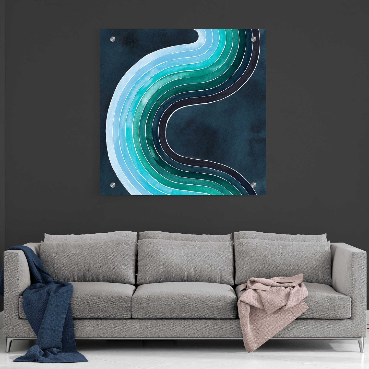 Epic Art 'Mid Century Current I' by Grace Popp, Acrylic Glass Wall Art,36x36