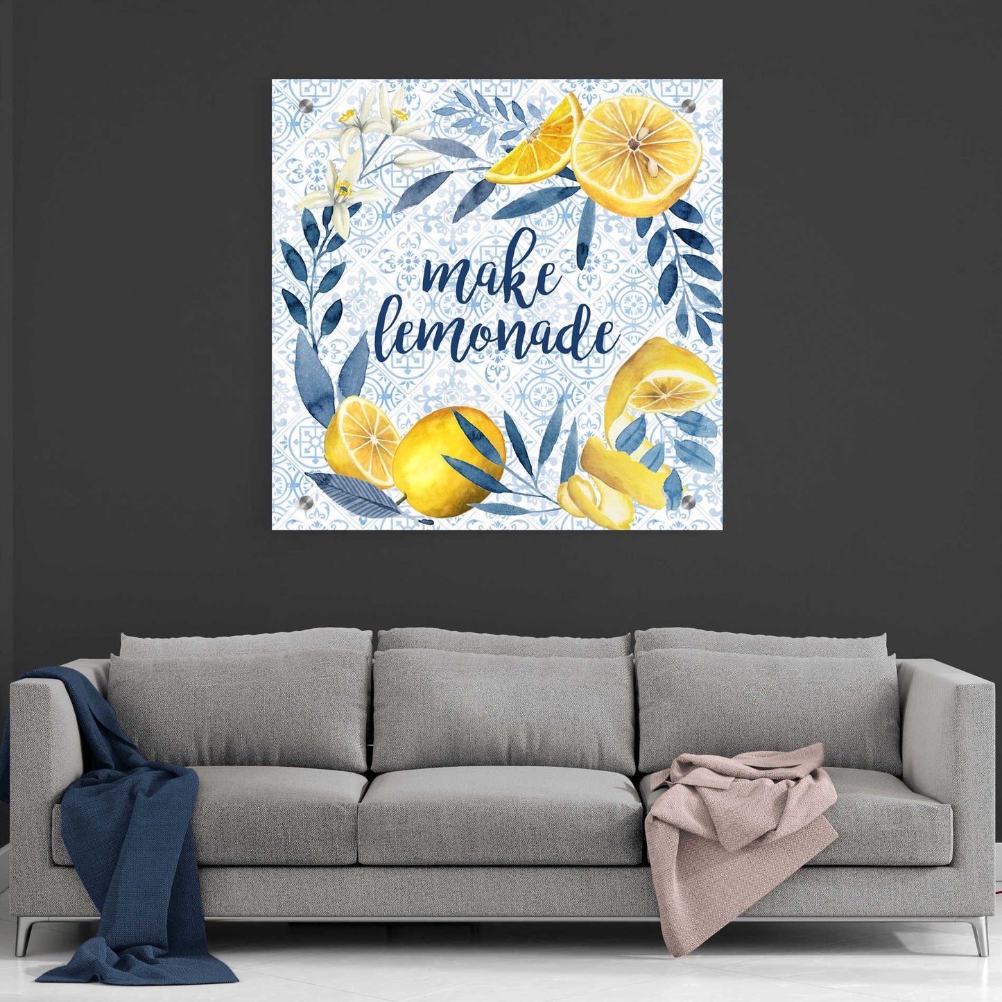 Epic Art 'Citrus Sayings I' by Grace Popp, Acrylic Glass Wall Art,36x36