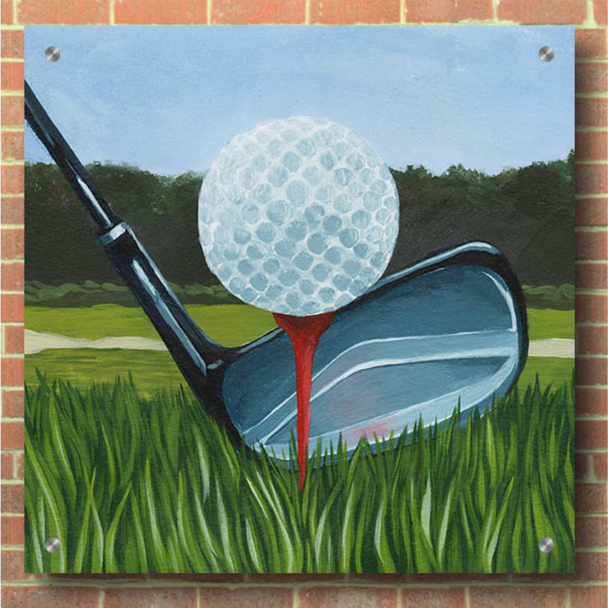 Epic Art 'Tee Off II' by Grace Popp, Acrylic Glass Wall Art,36x36