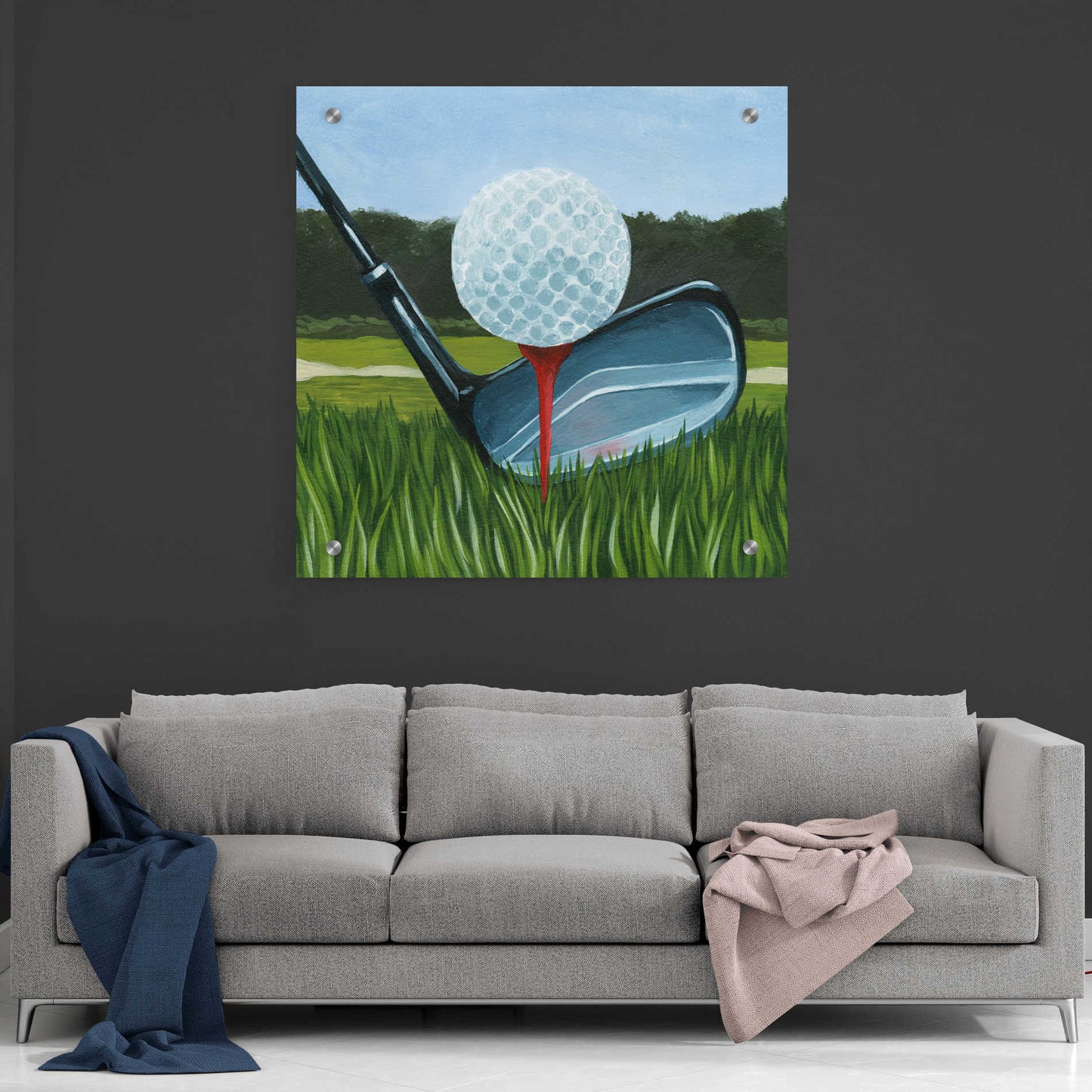 Epic Art 'Tee Off II' by Grace Popp, Acrylic Glass Wall Art,36x36