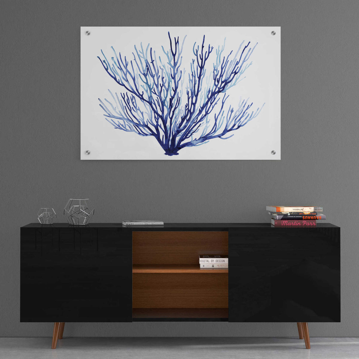 Epic Art 'Azure Fan II' by Grace Popp, Acrylic Glass Wall Art,36x24