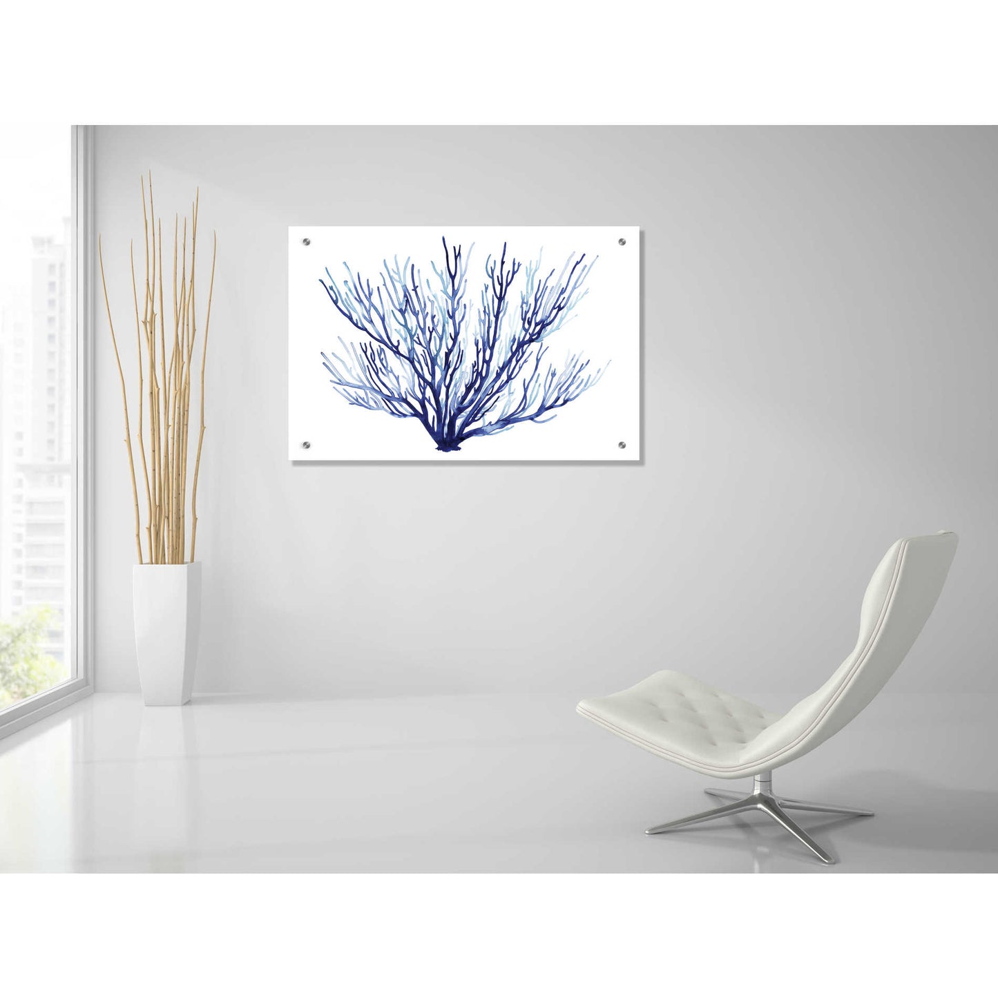 Epic Art 'Azure Fan II' by Grace Popp, Acrylic Glass Wall Art,36x24