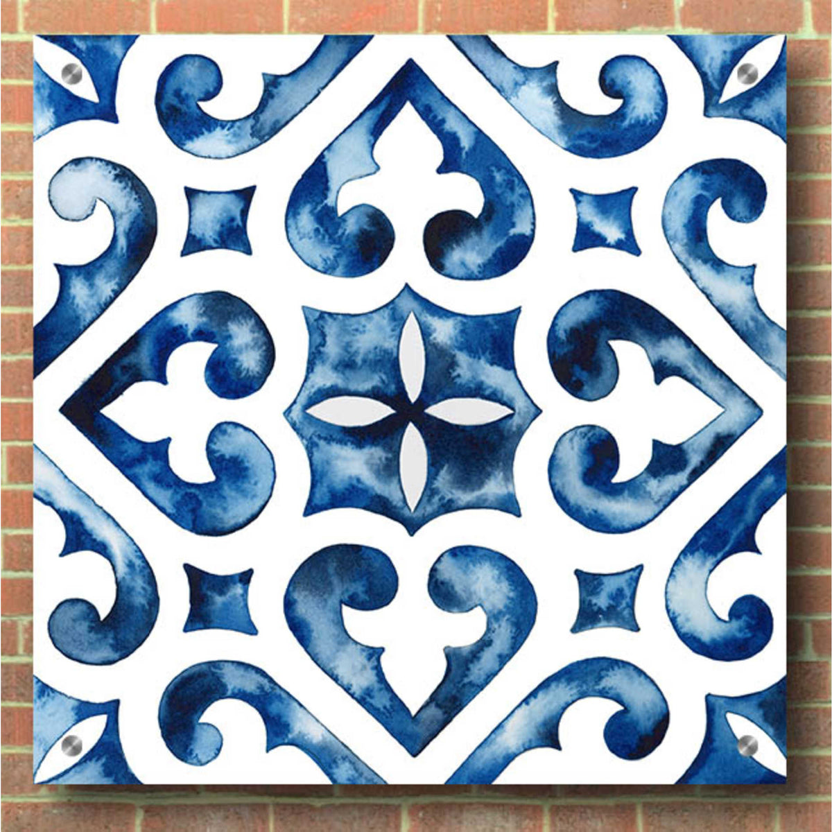 Epic Art 'Cobalt Tile VI' by Grace Popp, Acrylic Glass Wall Art,36x36