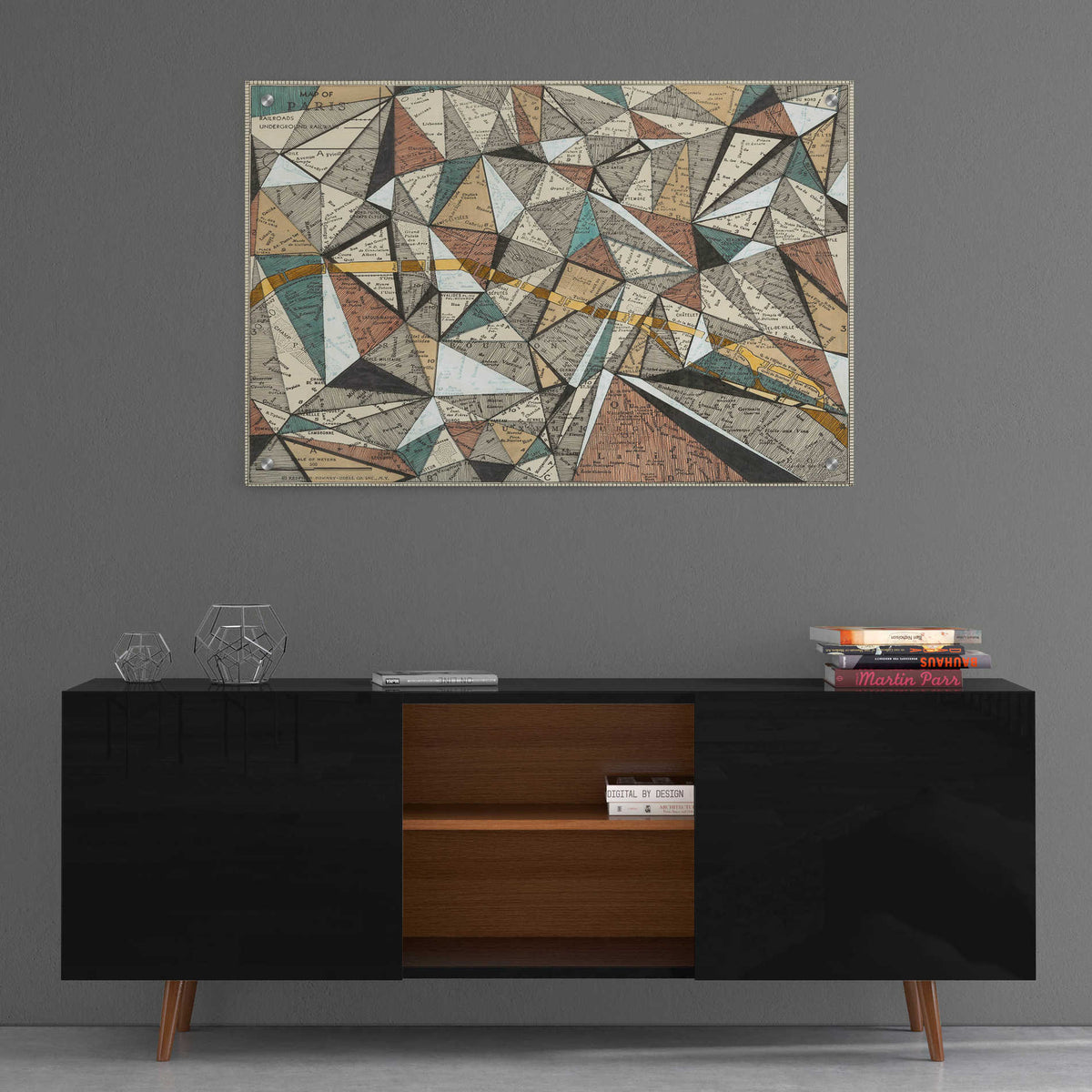 Epic Art 'Modern Map of Paris' by Nikki Galapon, Acrylic Glass Wall Art,36x24