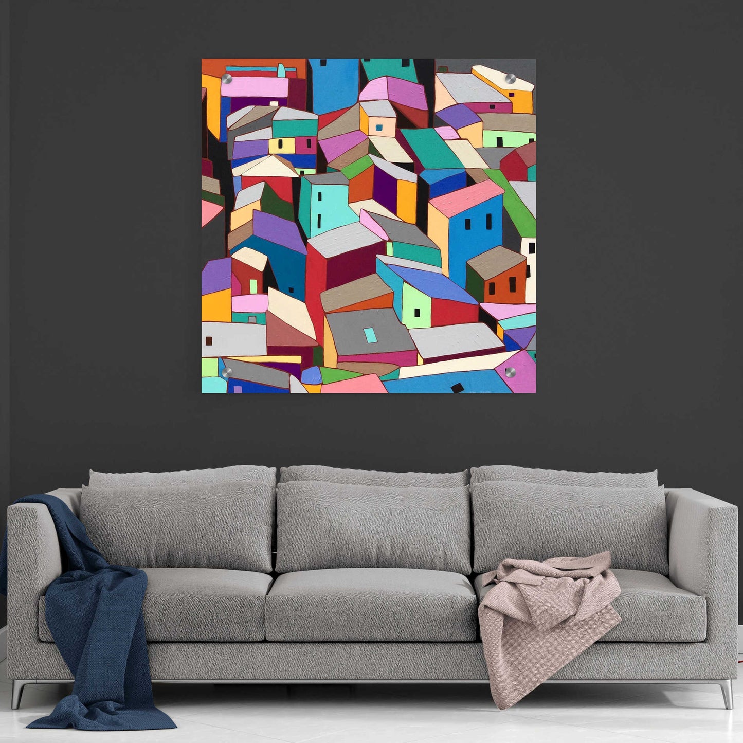 Epic Art 'Rooftops II' by Nikki Galapon, Acrylic Glass Wall Art,36x36