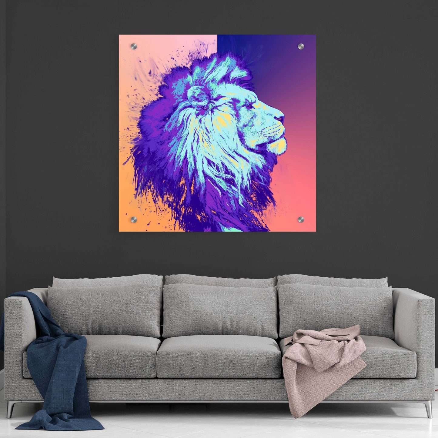 Epic Art 'A Lion', Acrylic Glass Wall Art,36x36