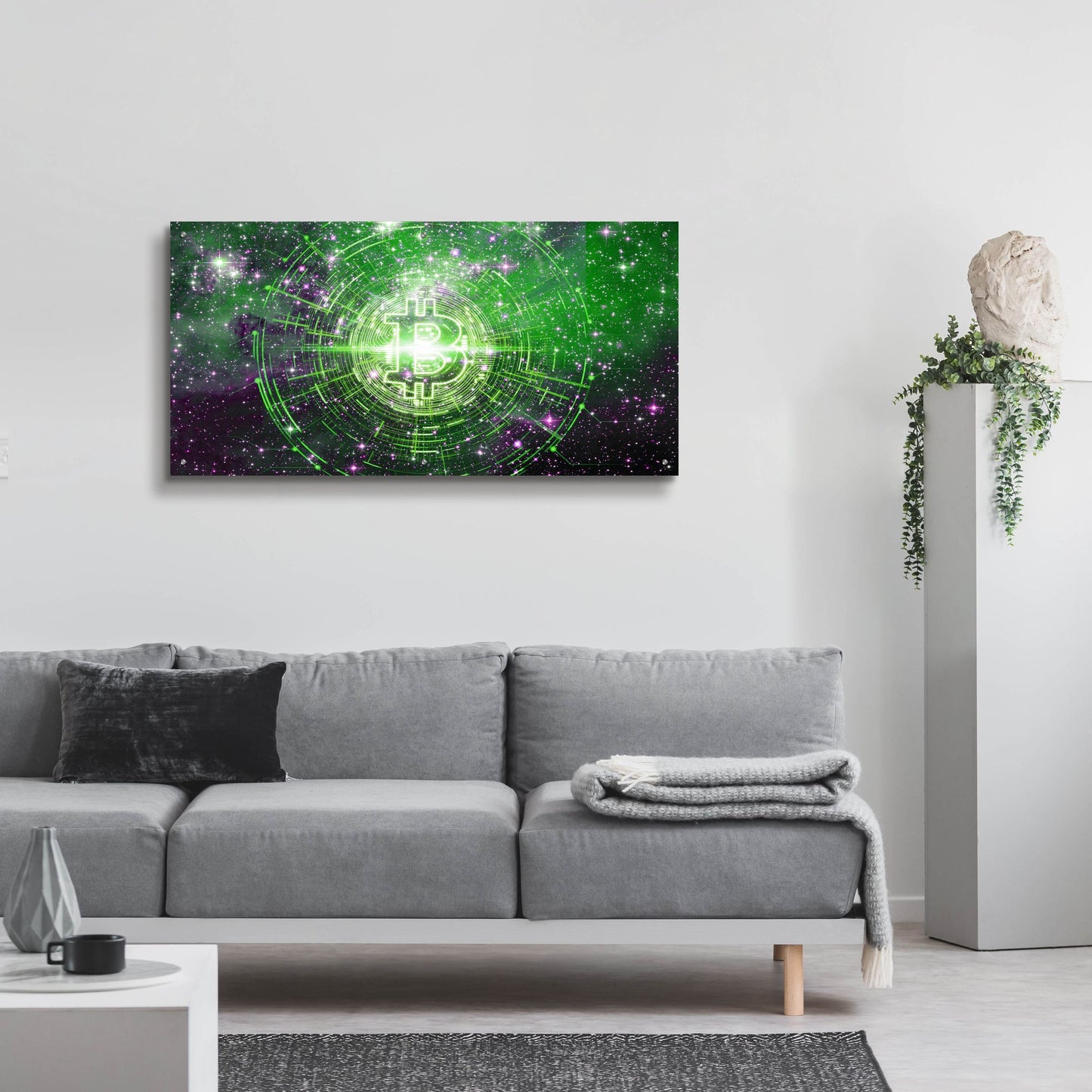 Epic Art 'Bitcoin Equinox', Acrylic Glass Wall Art,48x24