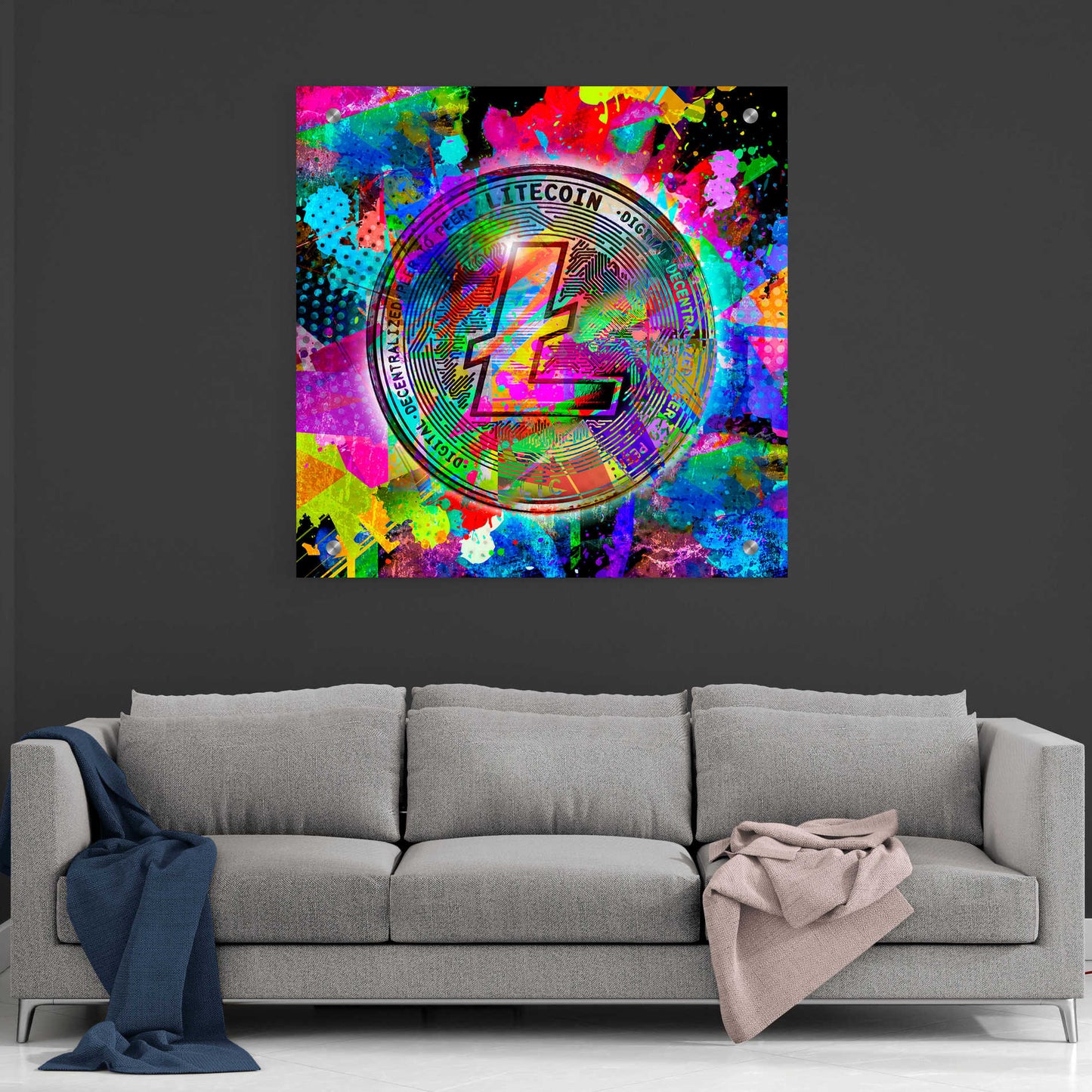 Epic Art 'Lite Coin,' Acrylic Glass Wall Art,36x36