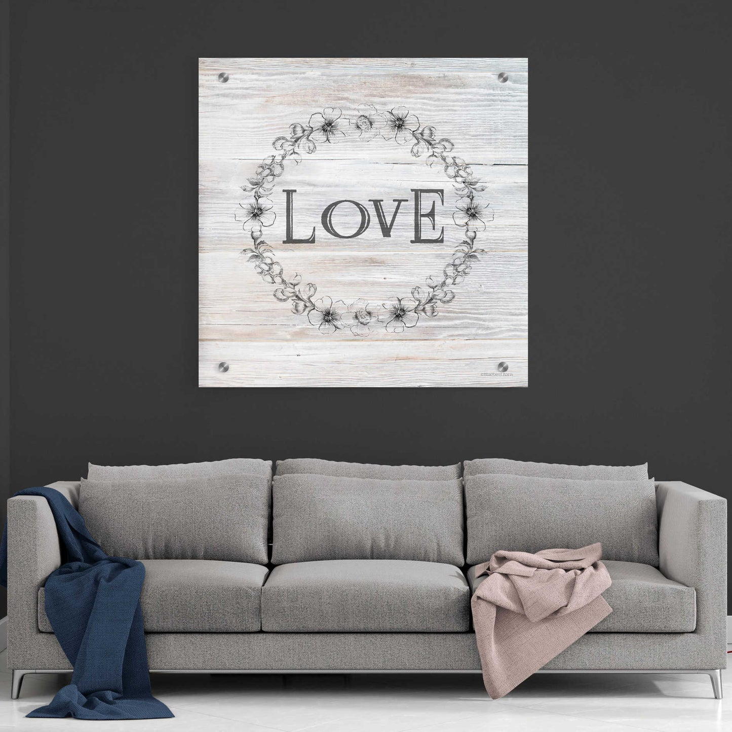 Epic Art 'Love' by Bluebird Barn, Acrylic Glass Wall Art,36x36