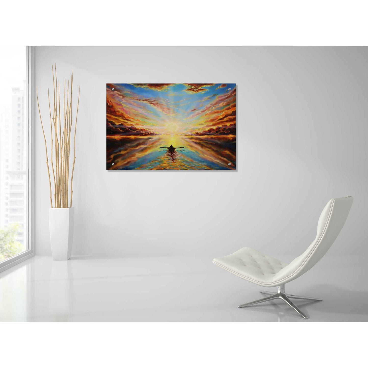 Epic Art 'Boat Sunset ' by Jan Kasparec, Acrylic Glass Wall Art,36x24