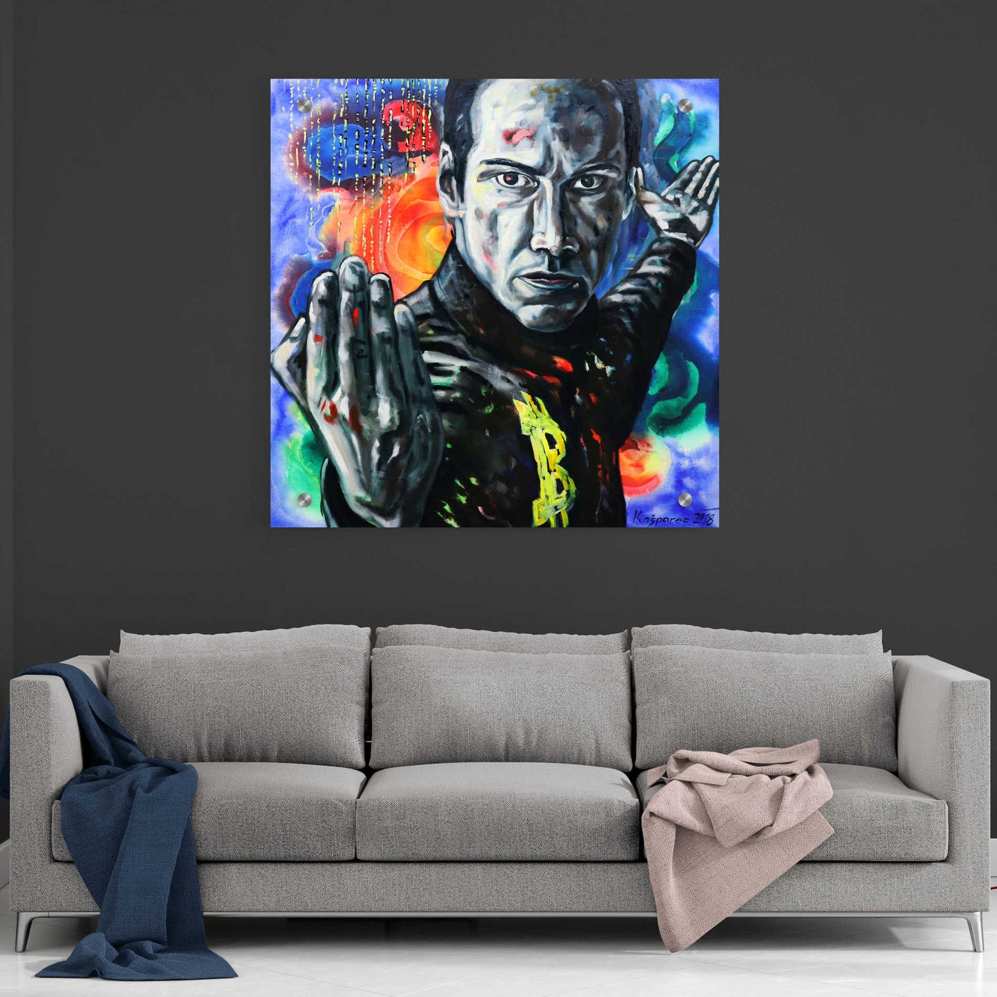 Epic Art 'Bitcoin Warrior' by Jan Kasparec, Acrylic Glass Wall Art,36x36