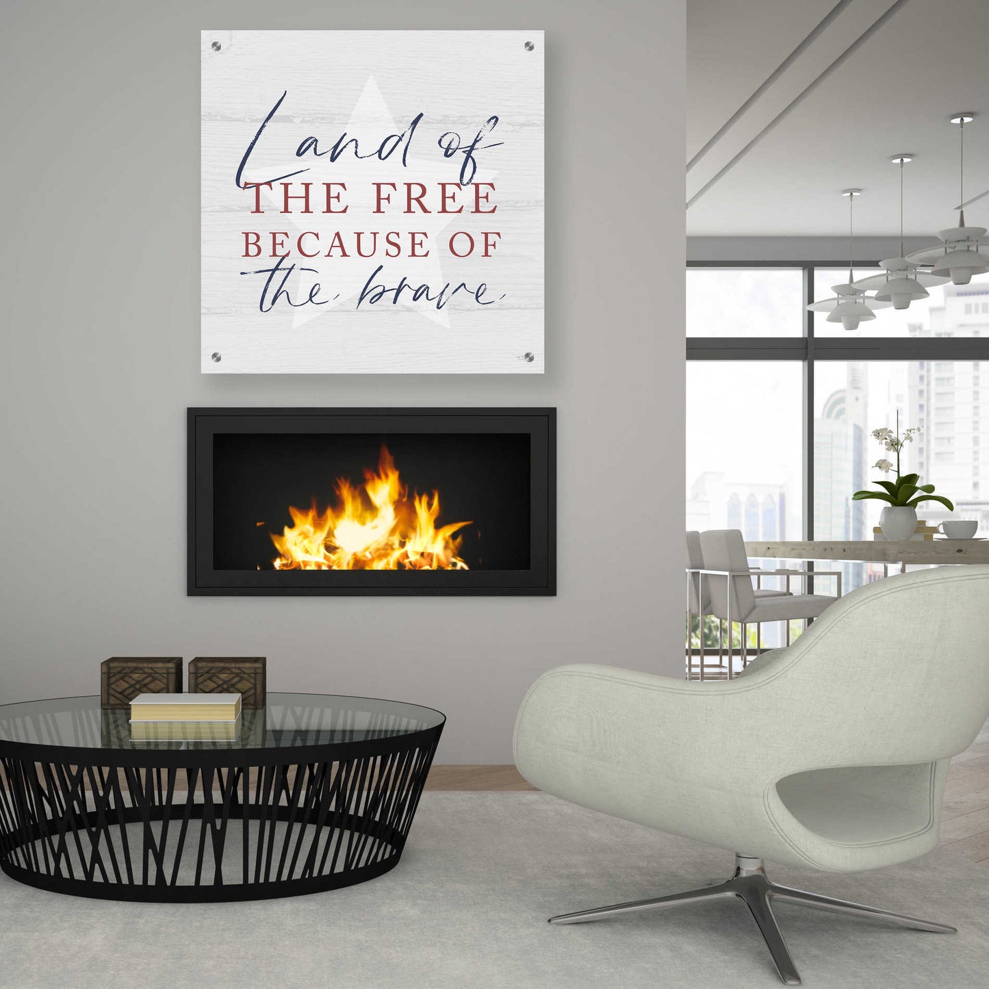 Epic Art 'Land of the Free' by Lux + Me, Acrylic Glass Wall Art,36x36