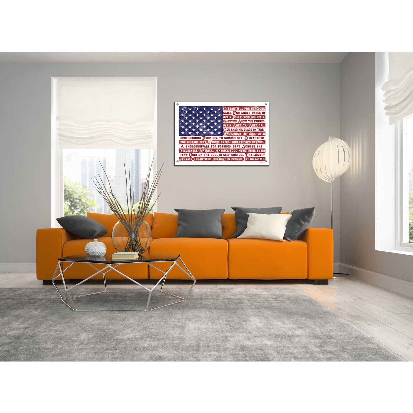 Epic Art 'America the Beautiful Flag' by Susan Ball, Acrylic Glass Wall Art,36x24