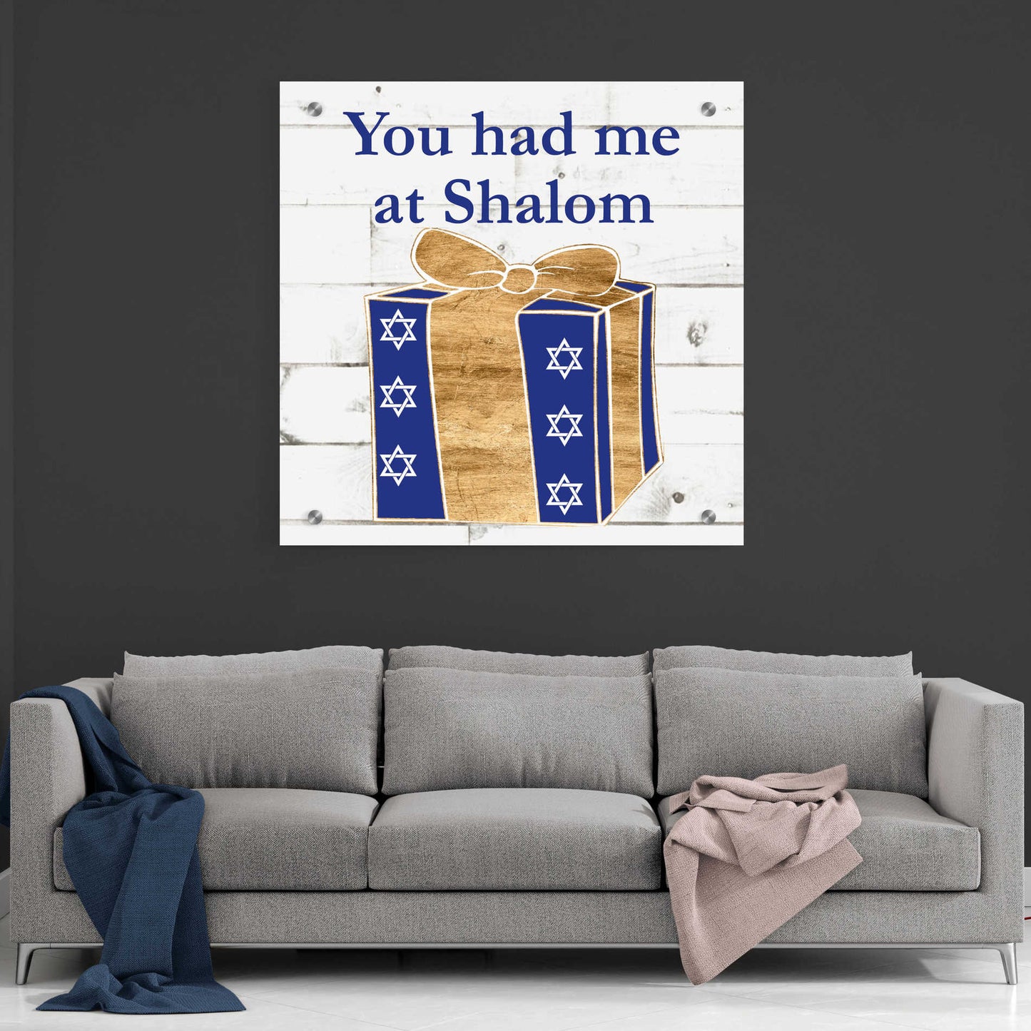 Epic Art 'Punny Hanukkah Collection F' by Alicia Ludwig, Acrylic Glass Wall Art,36x36