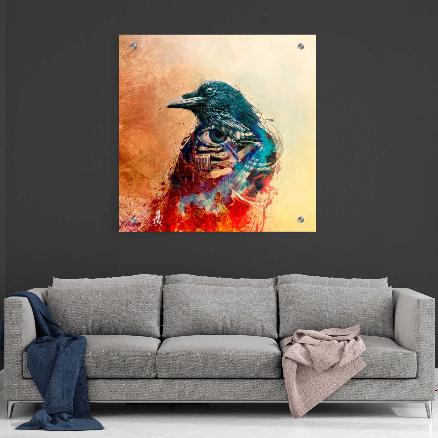 Epic Art 'Ravenscry' by Mario Sanchez Nevado, Acrylic Glass Wall Art,36x36
