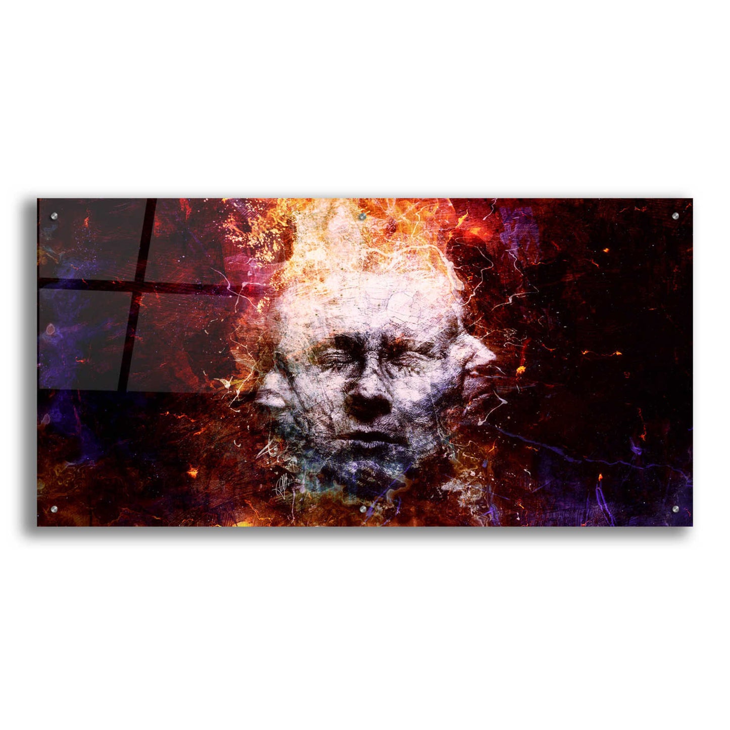 Epic Art 'All My Faces' by Mario Sanchez Nevado, Acrylic Glass Wall Art,48x24