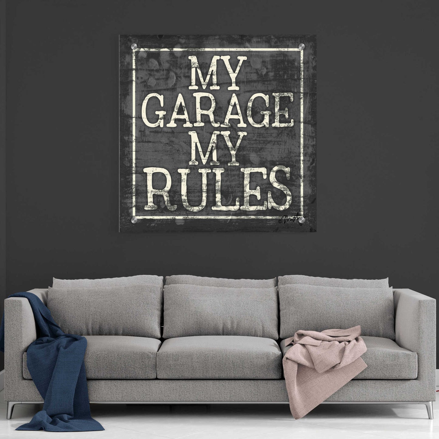 Epic Art 'My Garage, My Rules' by Misty Michelle, Acrylic Glass Wall Art,36x36