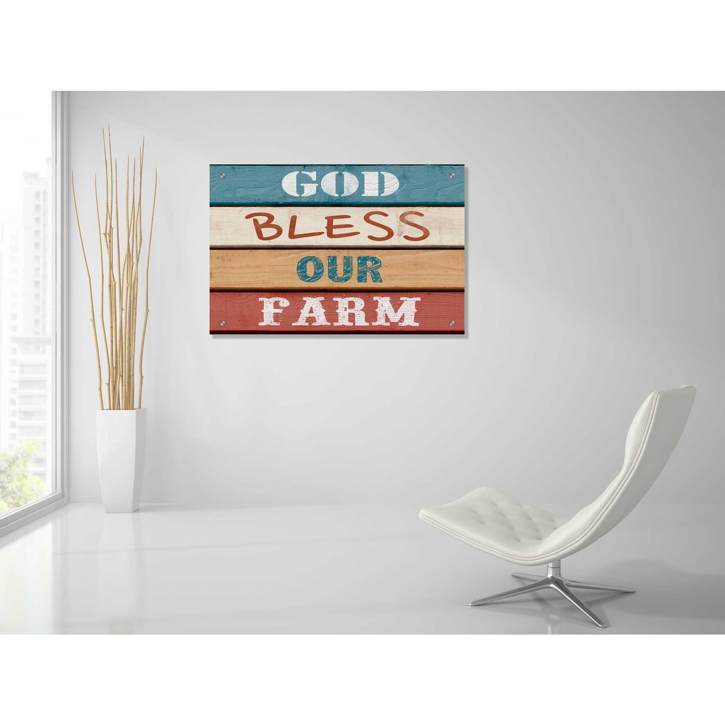 Epic Art 'Farm Sentiment IV' by Alonzo Saunders, Acrylic Glass Wall Art,36x24