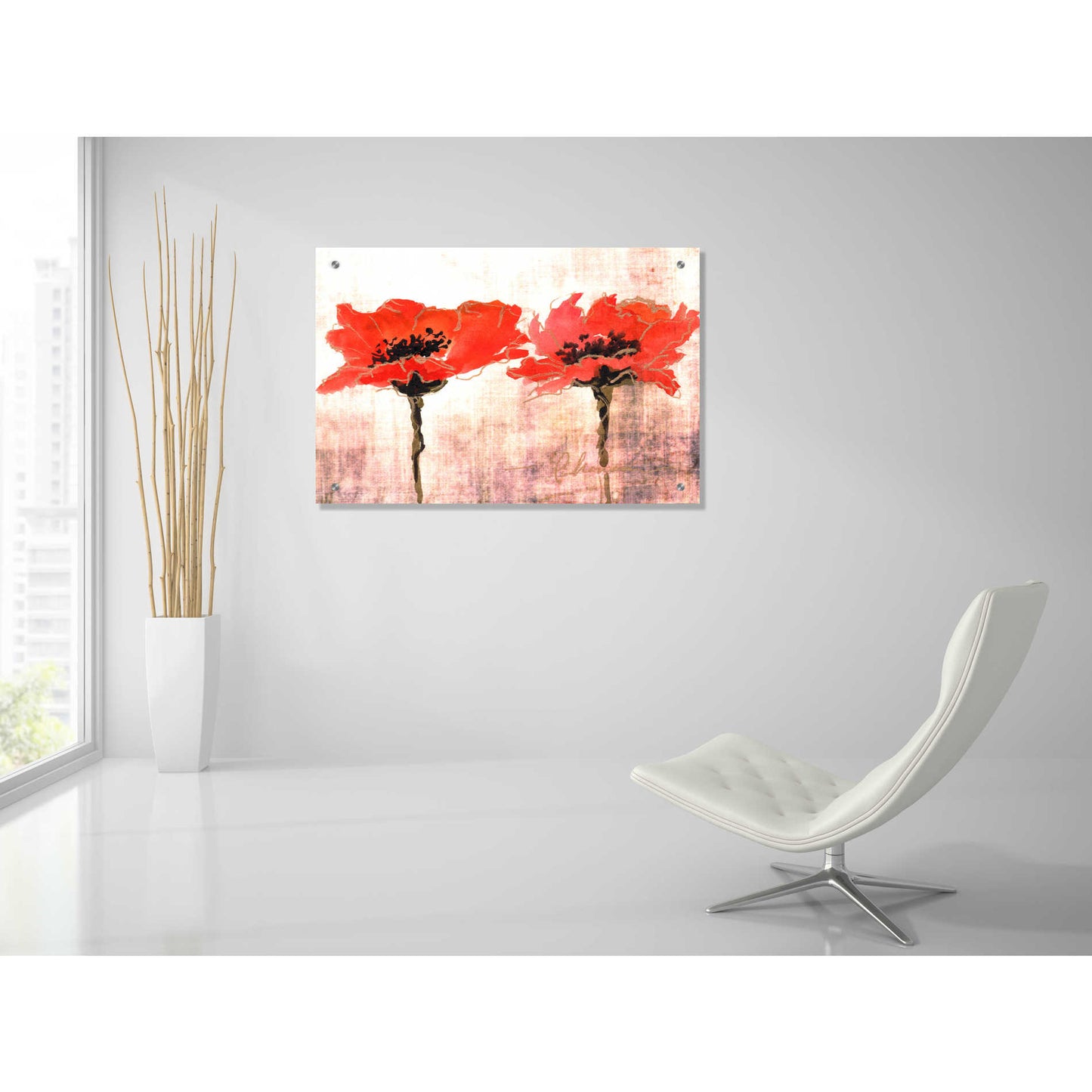 Epic Art 'Vivid Red Poppies V' by Leticia Herrera, Acrylic Glass Wall Art,36x24