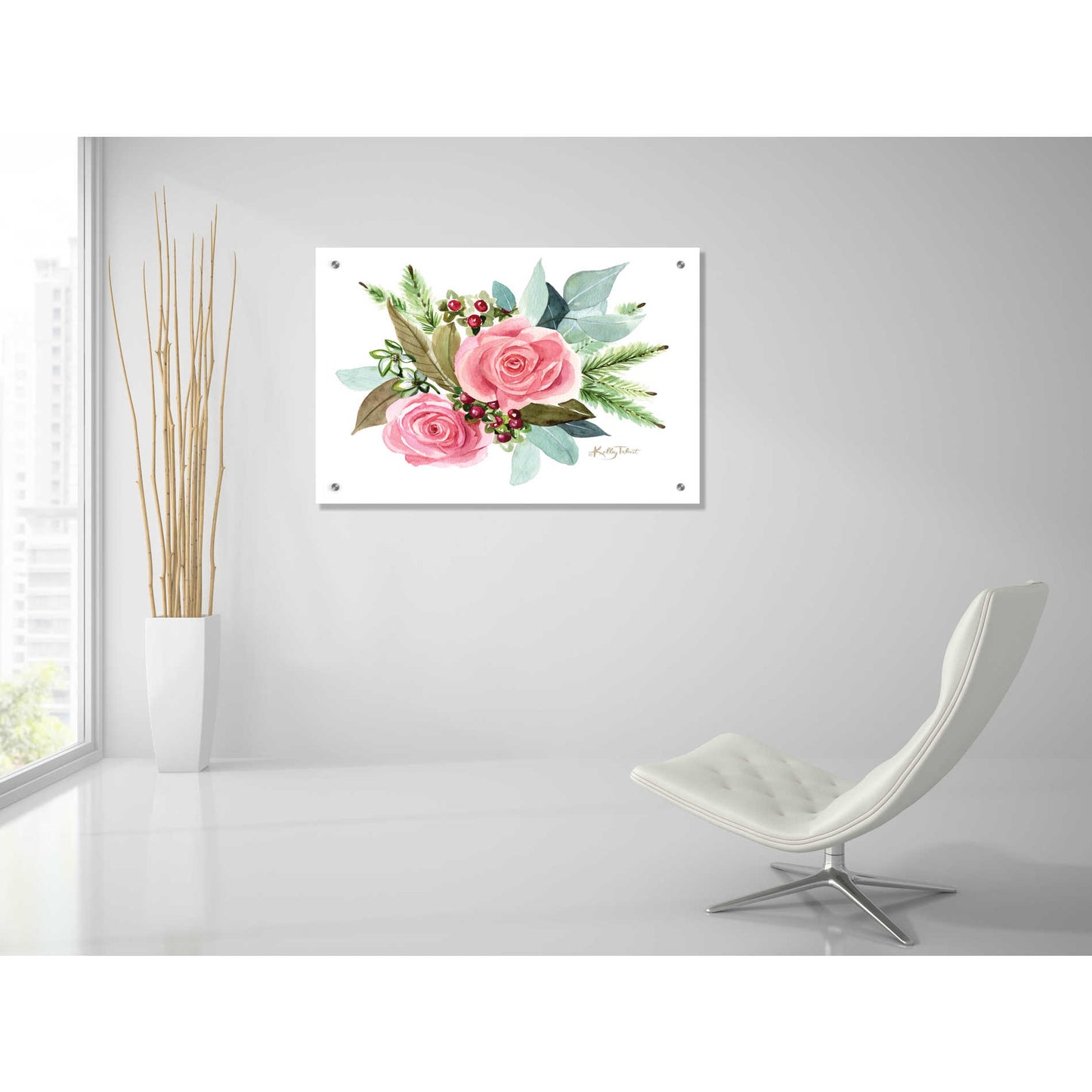 Epic Art 'Cottage Christmas' by Kelley Talent, Acrylic Glass Wall Art,36x24