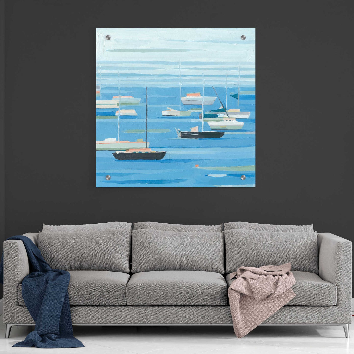 Epic Art 'Summer Regatta II' by Emma Scarvey, Acrylic Glass Wall Art,36x36