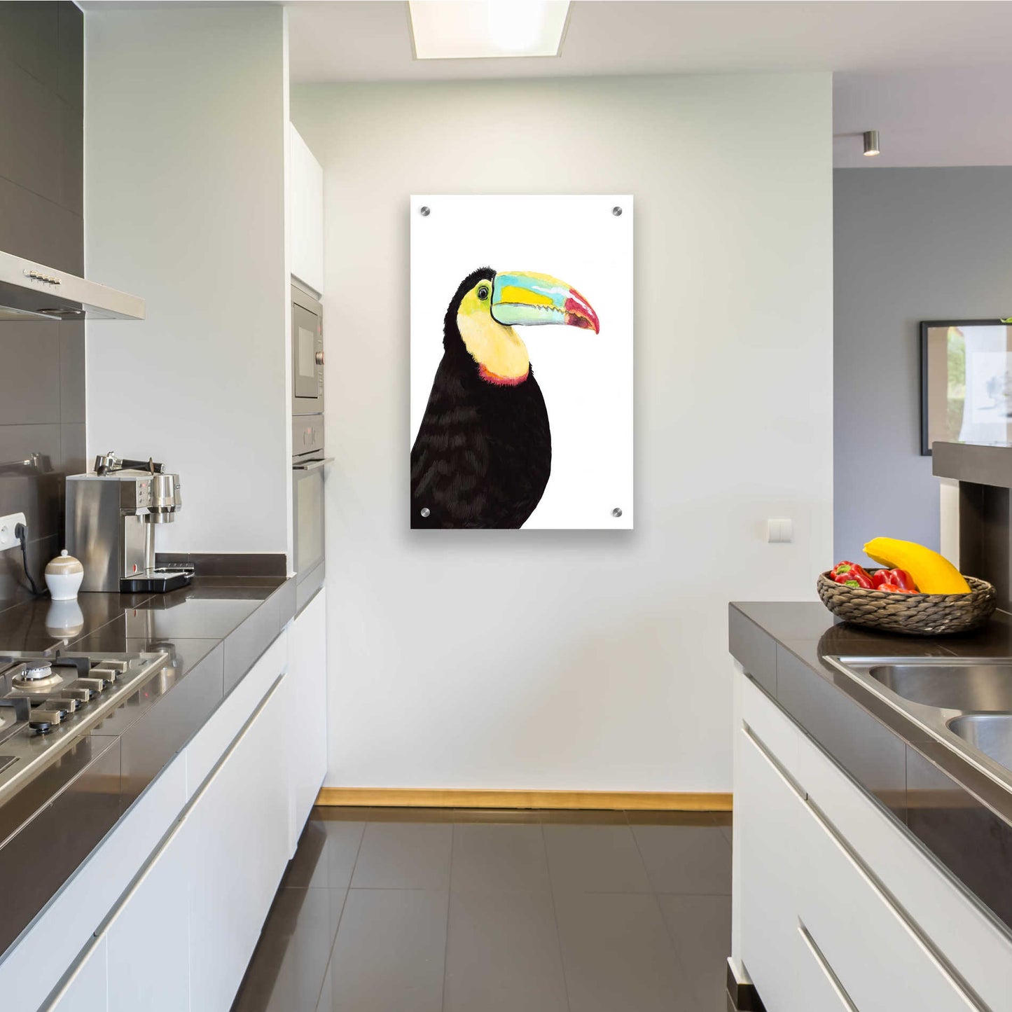 Epic Art 'Watercolor Toucan' by Naomi McCavitt, Acrylic Glass Wall Art,24x36