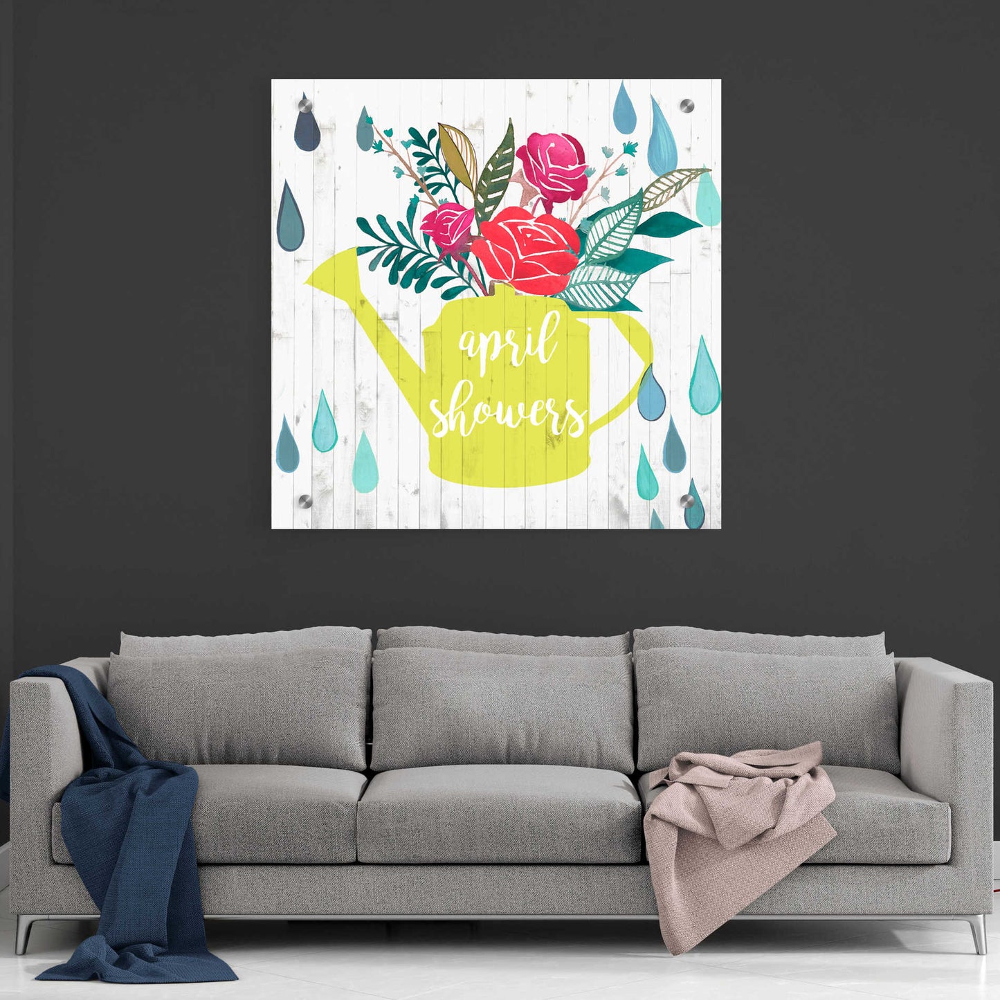 Epic Art 'April Showers and May Flowers I' by Studio W, Acrylic Glass Wall Art,36x36