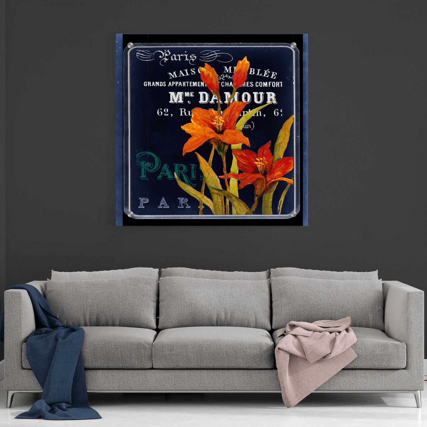 Epic Art 'Chalkboard Paris Collection C' by Studio W, Acrylic Glass Wall Art,36x36