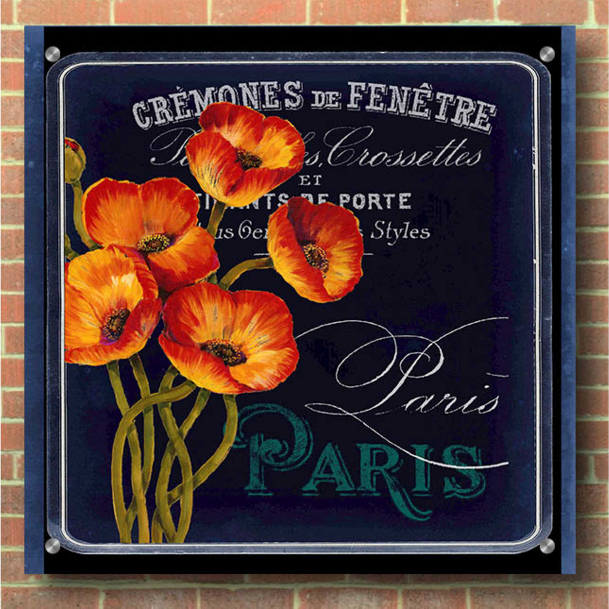 Epic Art 'Chalkboard Paris Collection E' by Studio W, Acrylic Glass Wall Art,36x36