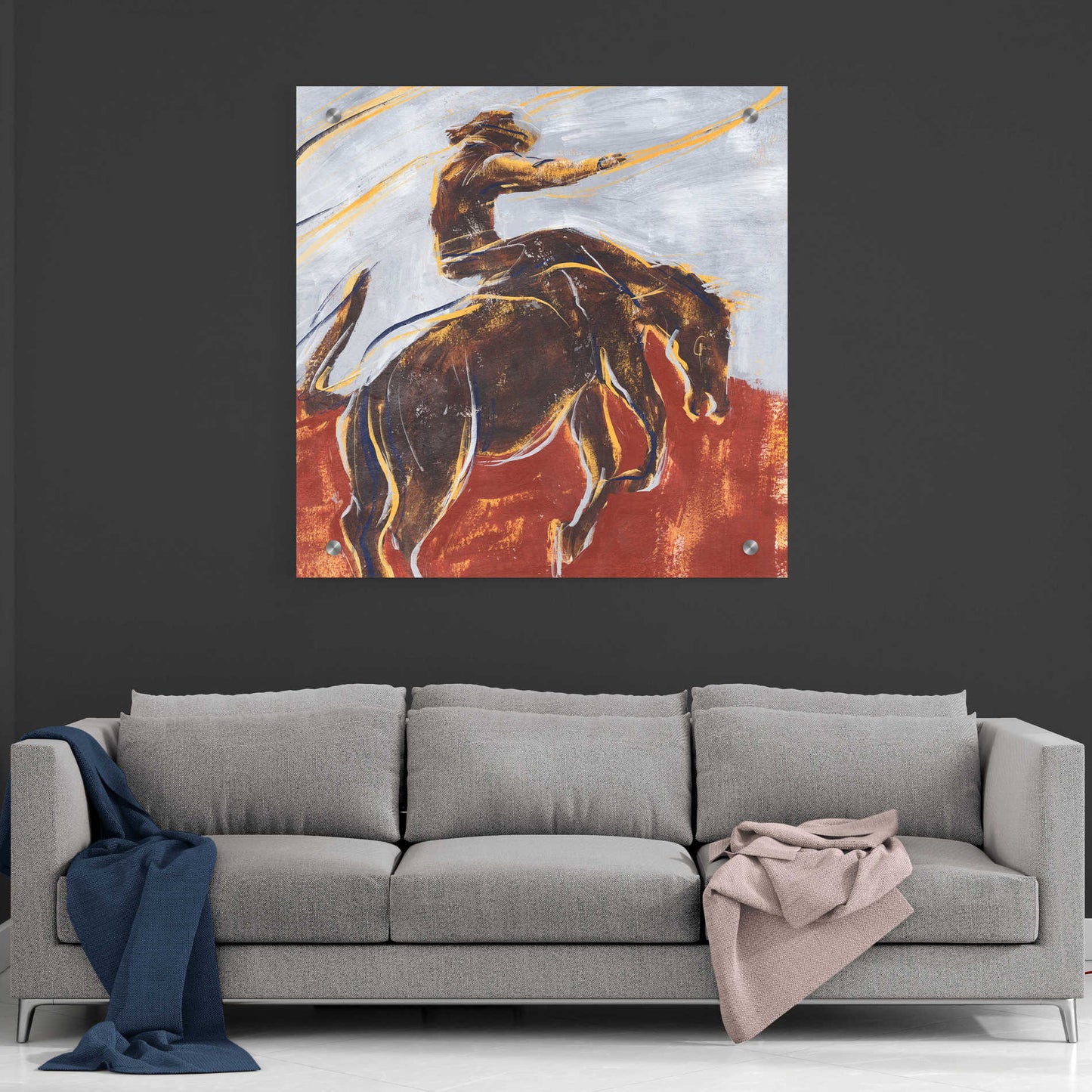 Epic Art 'Morning Roundup II' by Annie Warren, Acrylic Glass Wall Art,36x36