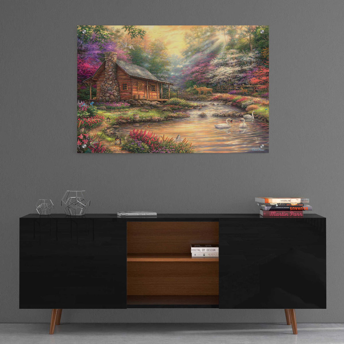 Epic Art 'Brookside Retreat' by Chuck Pinson, Acrylic Glass Wall Art,36x24