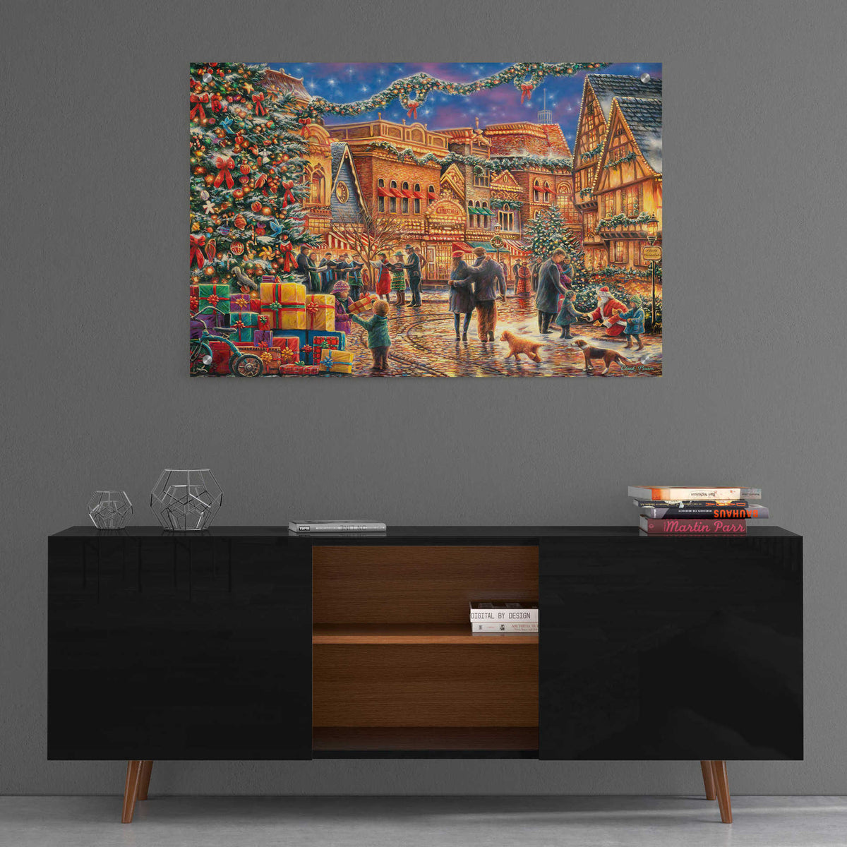 Epic Art 'Christmas at Town Square' by Chuck Pinson, Acrylic Glass Wall Art,36x24