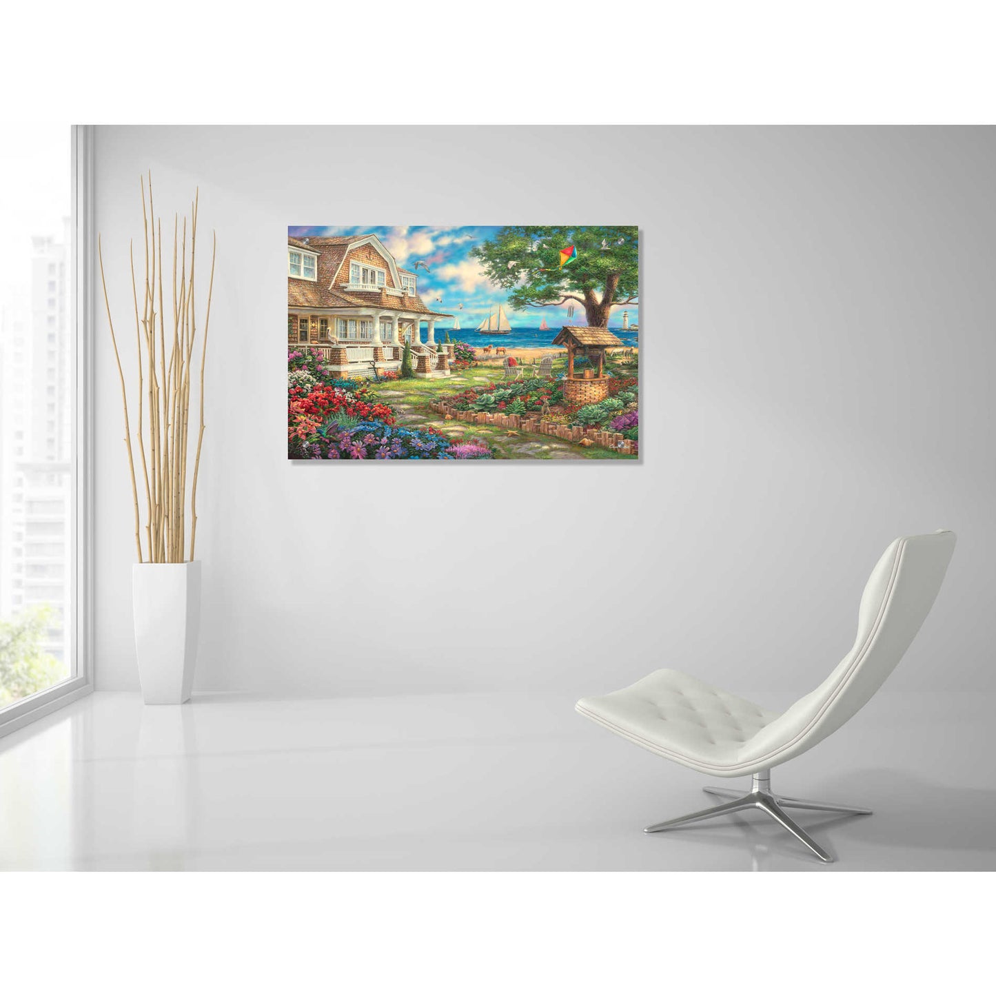 Epic Art 'Sea Garden Cottage' by Chuck Pinson, Acrylic Glass Wall Art,36x24