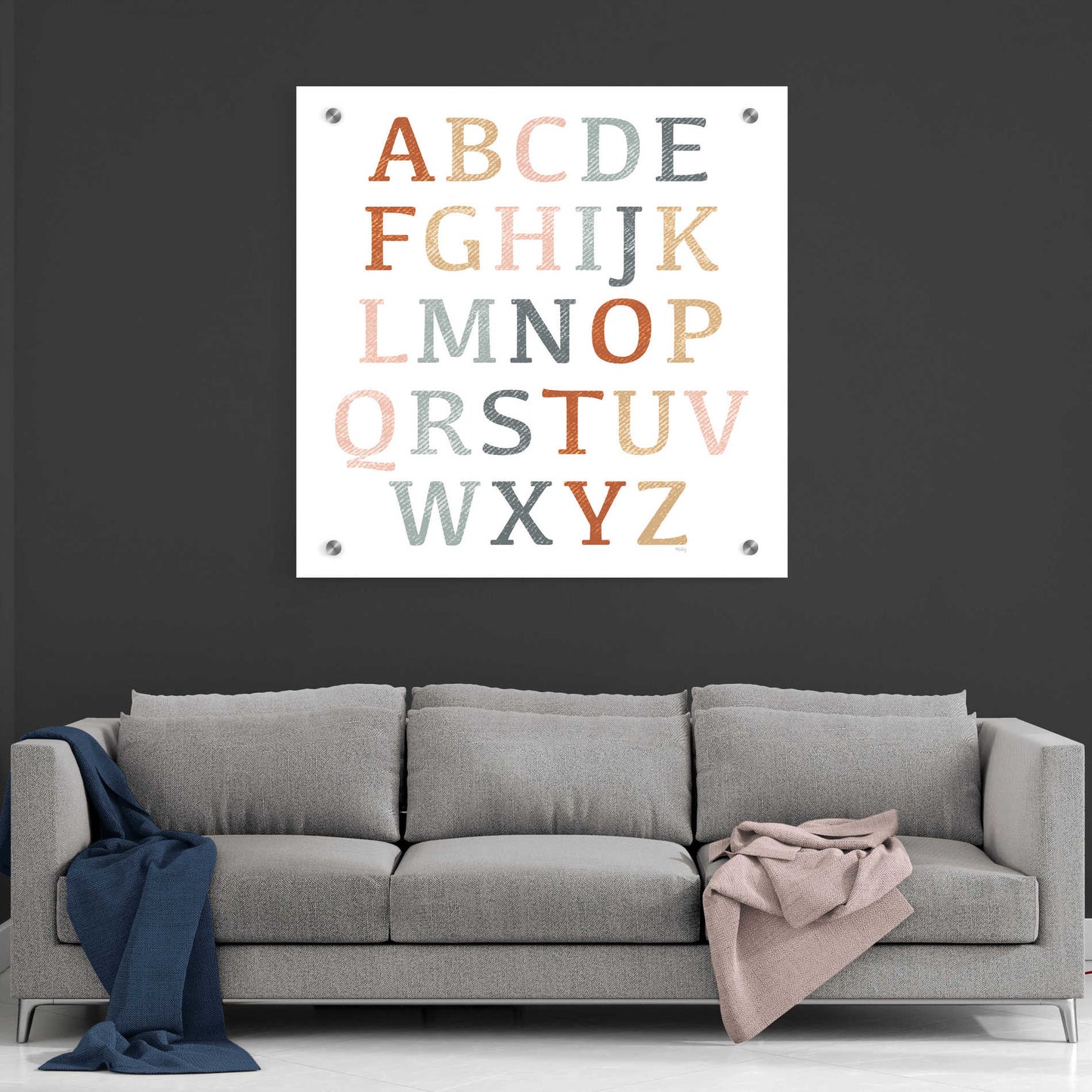 Epic Art 'Rustic Rainbow Alphabet' by Heidi Kuntz, Acrylic Glass Wall Art,36x36