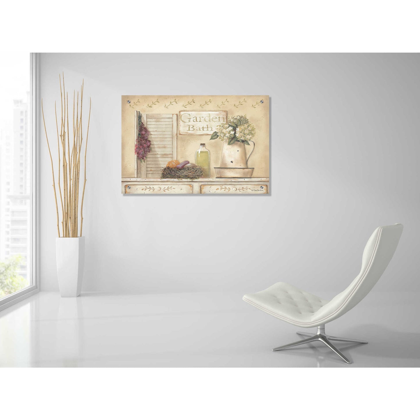 Epic Art 'Garden Bath' by Pam Britton, Acrylic Glass Wall Art,36x24