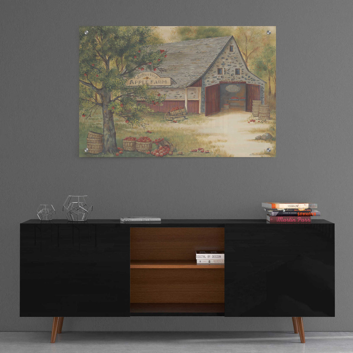 Epic Art 'Sunflower Valley Apple Farm' by Pam Britton, Acrylic Glass Wall Art,36x24