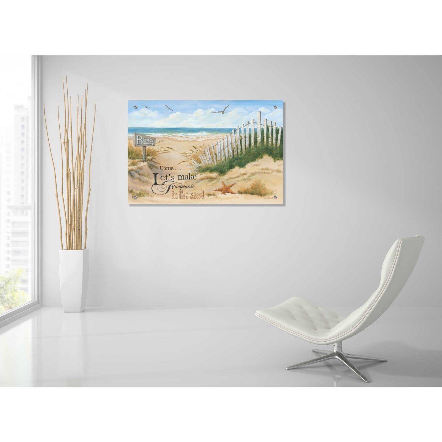 Epic Art 'Footprints' by Pam Britton, Acrylic Glass Wall Art,36x24