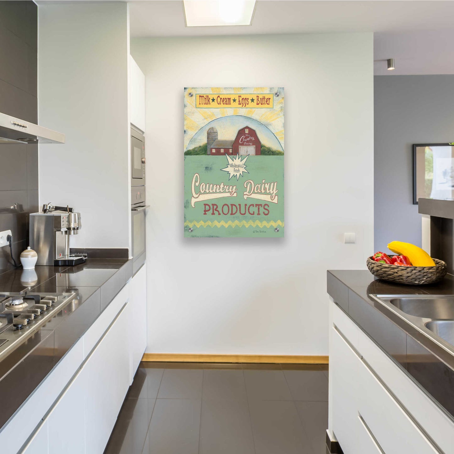 Epic Art 'Country Dairy' by Pam Britton, Acrylic Glass Wall Art,24x36