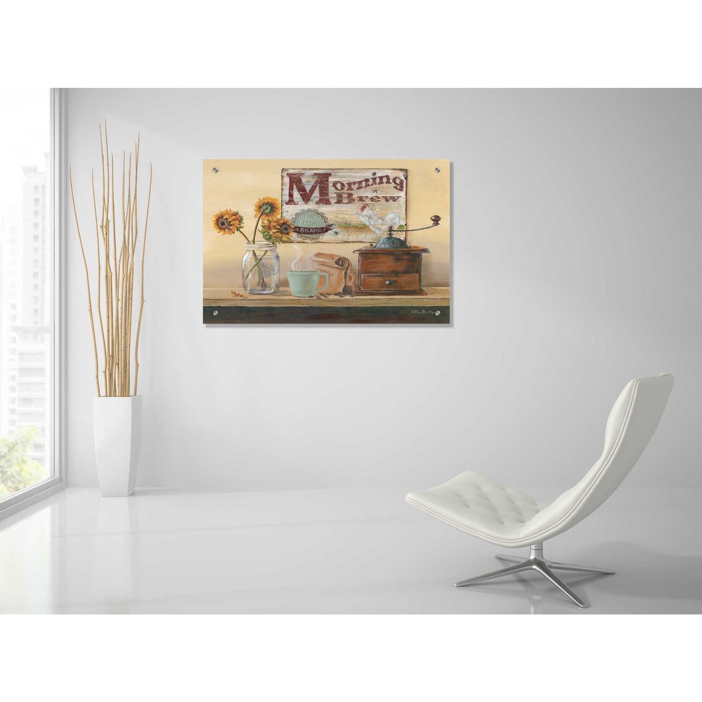 Epic Art 'Morning Brew' by Pam Britton, Acrylic Glass Wall Art,36x24